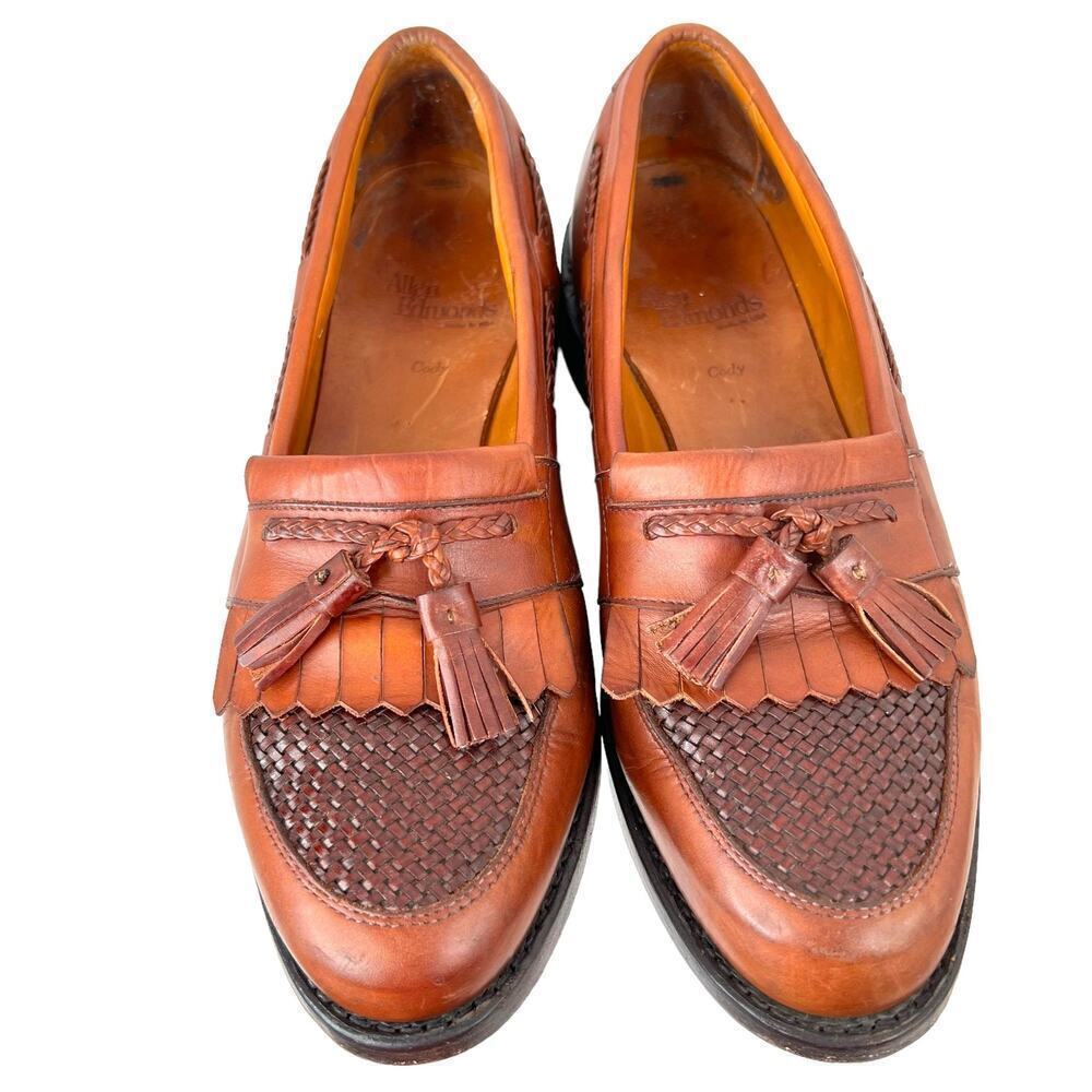 ALLEN EDMONDS Cody Kiltie Tassel Loafer Chili Weave in Cognac Men Size 9B
